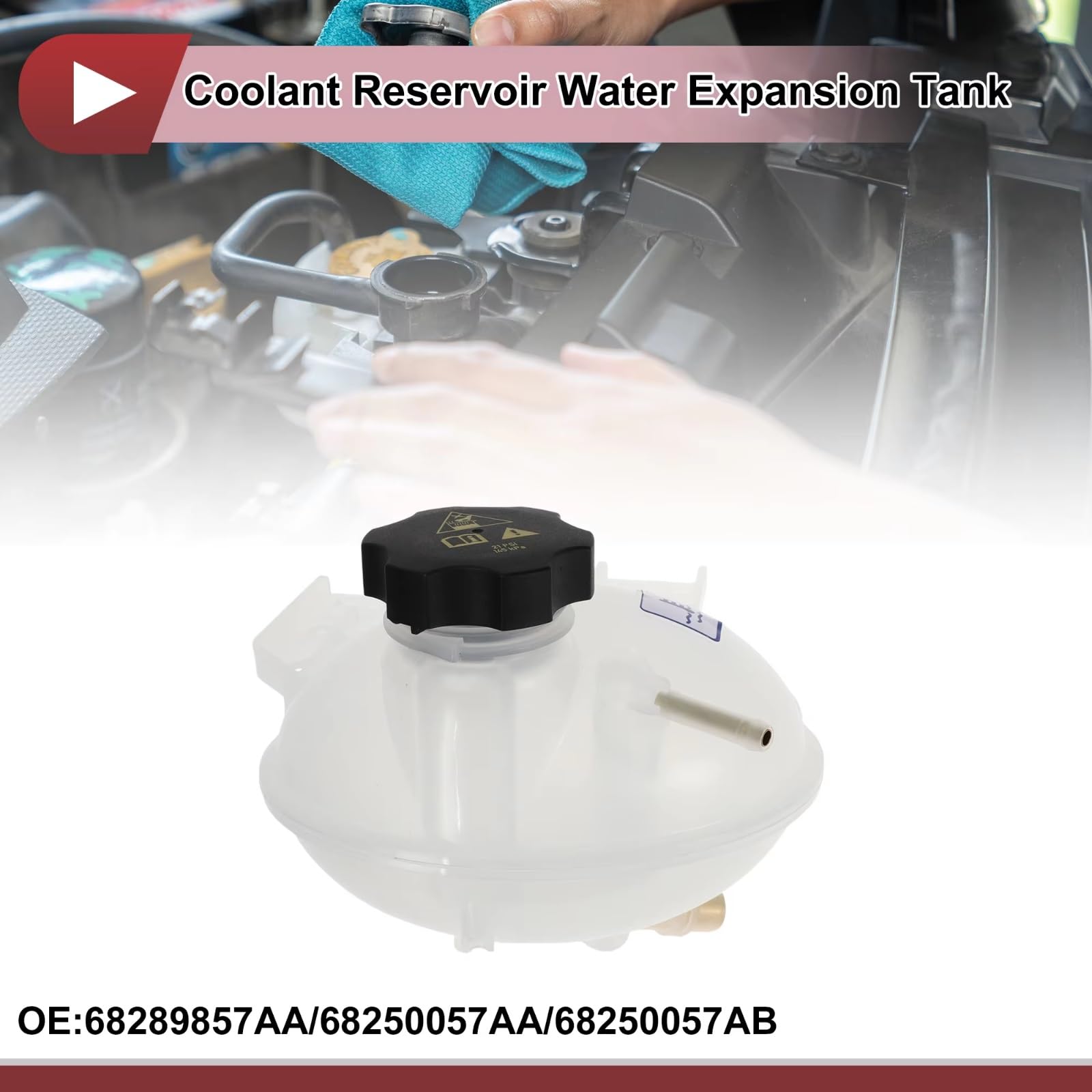 Refrigerante Vaschetta Compatibile Con Jeep Per Renegade BU 2017-2021 Serbatoio Espansione Liquido Raffreddamento Radiatore Recupero Tappo 68289857AA
