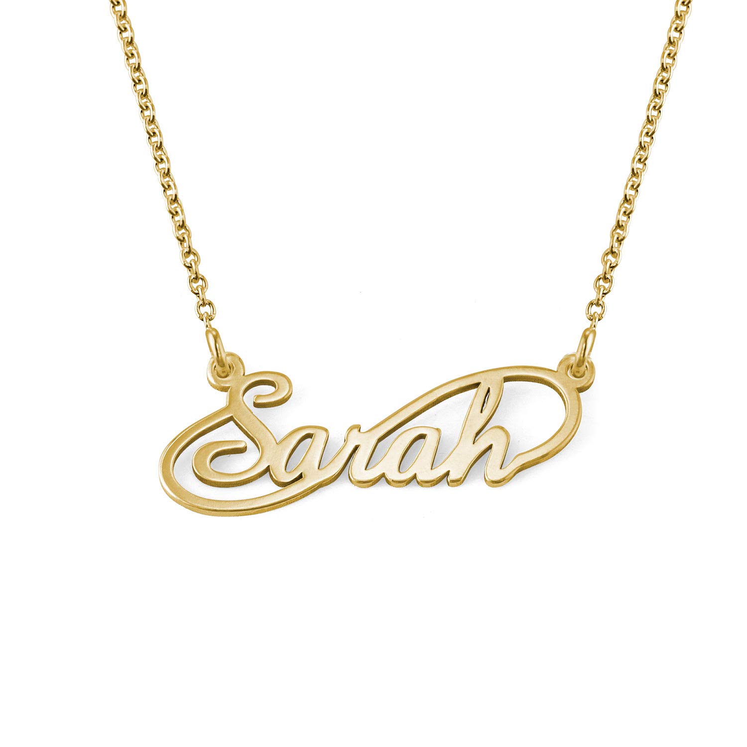 MYKA - Personalized Name Infinity Signature Style Necklace - Custom Nameplate Pendant - Sterling Silver 925, 18k Gold & Rose Gold Plating -Gift For Mom, Girlfriend, Women, Her For Birthday - Jewelry