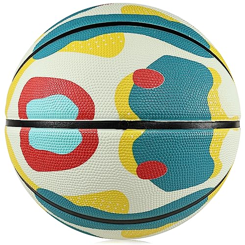 PECOGO Basketball Size 7 Official Rubber Streetball 29.5" Outdoor Indoor Mens Basketball Ball for Youth Teen Adults Boys and Girls Gift Ideas - Image 2