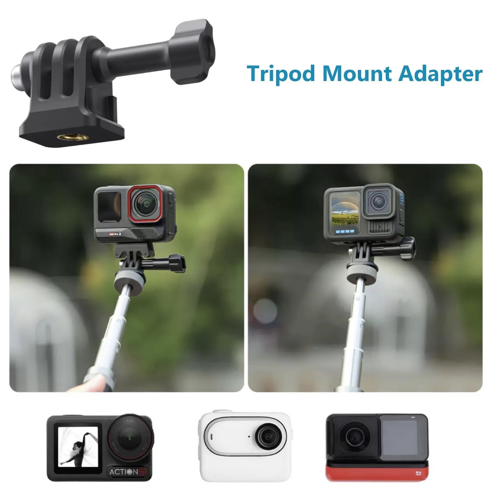 Statyw Adater do Gopro, aluminiowy statyw uchwyt adapter 1/4" | uchwyt kamery uchwyt statywu adapter do lustrzanki sportowej