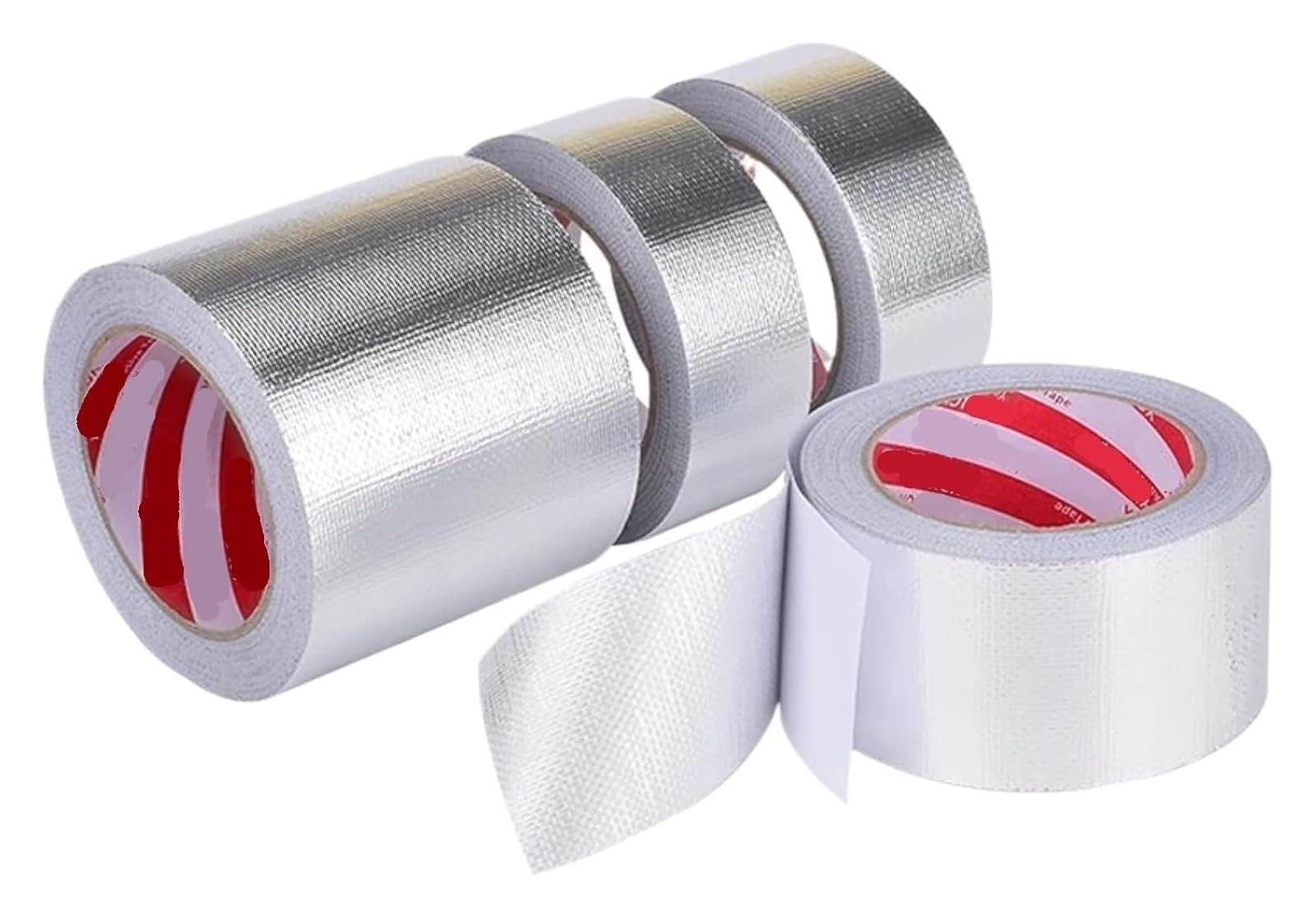 Duct Tape, Fiberglass Aluminum Foil Tape Sizes Fireproof High Temp Resistant Sealant Roofs RVs Boats(10mx0.15mmx80mm)