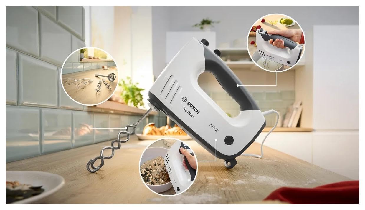Bosch Mfq37490 Mixer Handmixer 750 W Grau, Wei? (mfq37490)