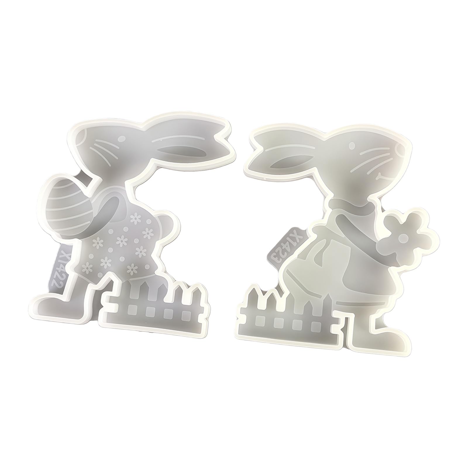 Tsophreniq 2Pcs Hare Eggs Flower Silicone Molds Easter Silicone for Soap Cement Figurines Home Decoration Gypsum Craft