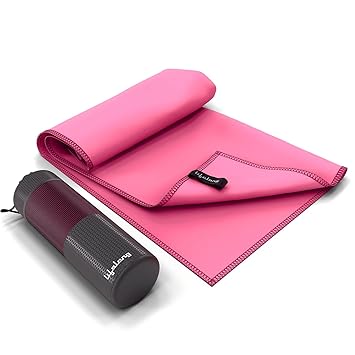 Lifelong Microfiber Gym Towel for Women | Suede Quick Dry Towel for Gym, Swim & Sports | Lightweight, Absorbent Microfiber Towel | Sweat Towel for Workout & Running | Pack of 1 | 160 * 80cm (Pink) - image, photos