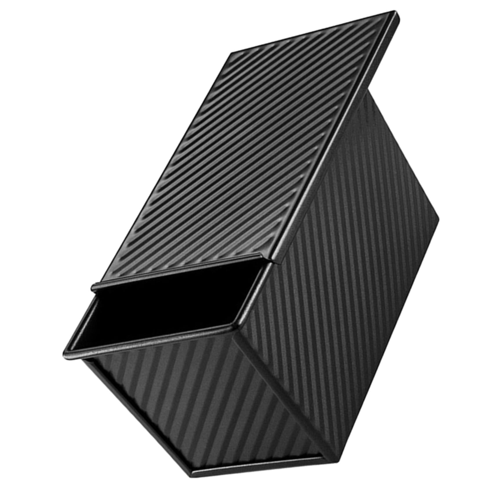 SHINEOFI Teglia per Pane Antiaderente in Acciaio al Carbonio 450g Coperchio, Stampo per Toast e Plumcake per Cottura Casalinga di Pane e Torte