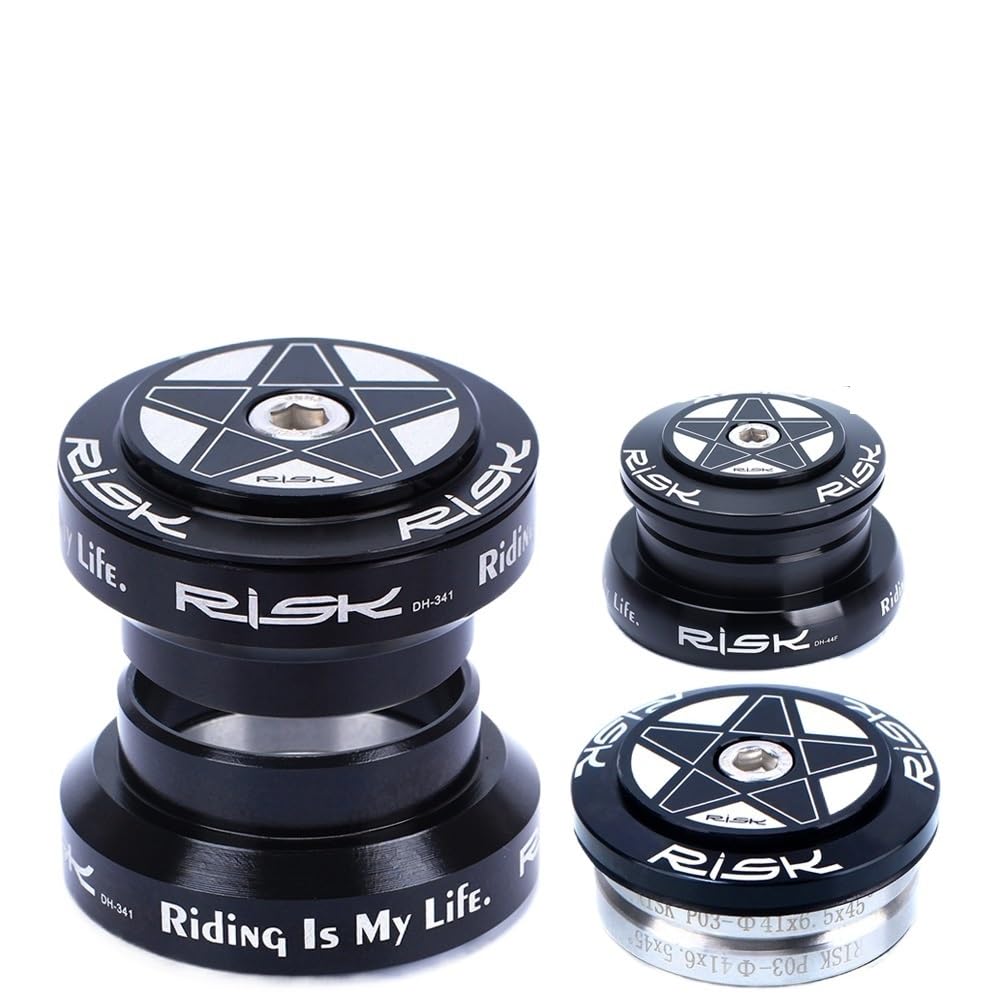 Serie Sterzo Cuffie MTB for Bicicletta da Strada 44mm 34/41/41.8/49.7/50.6/55/56mm for Bici 28.6mm 1 1/8 Dritto 1.25-1.5 "1 1/4-1/2 Forcella conica Serie Sterzo MTB(DH-506F 40-50.6mm)
