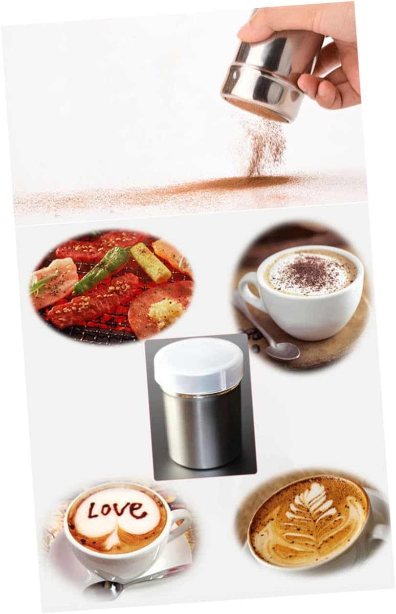 Stainless Steel Seasoning Shaker for Pepper Sugar Cocoa Flour, Size L