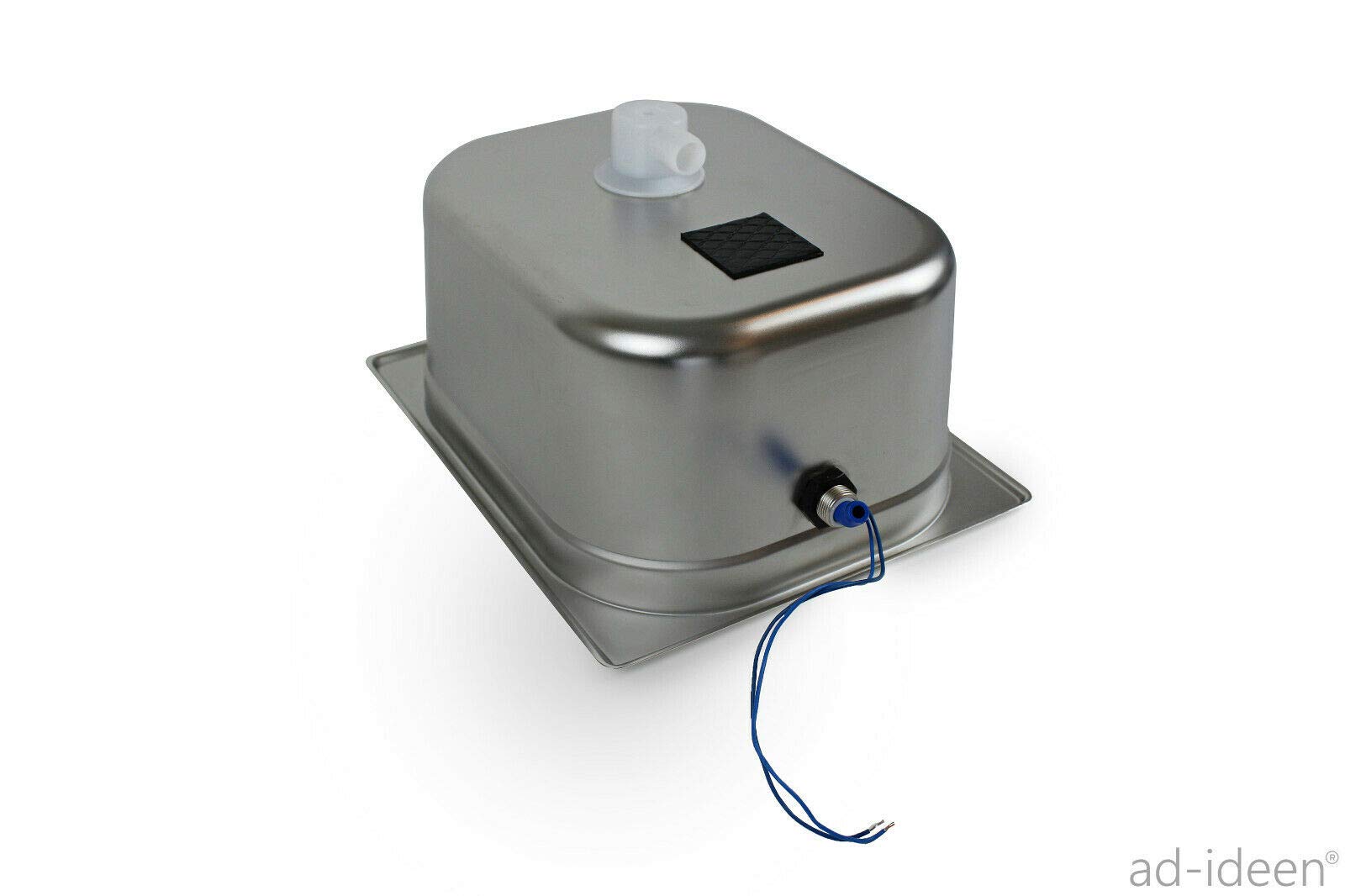Edelstahl Spülbecken Camping Spüle Waschbecken + 12v Tauchpumpe + Wasserhahn 12v + Schläuche 1M + Schellen 325x265x150mm Barwig Wasserhahn integriert Bulliküche Wohnmobil Camper Campingbox (ad-ideen)