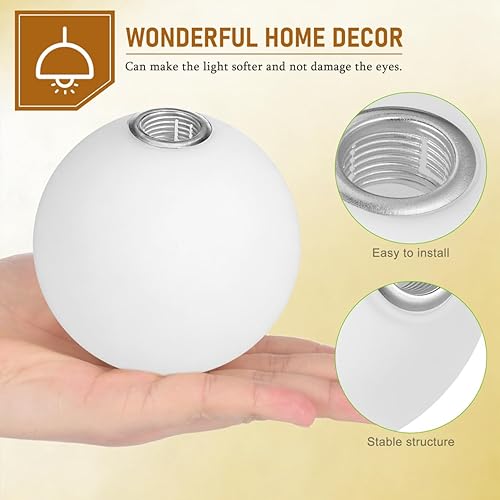 Miniatura 7 de Pantalla de lámpara de globo de vidrio esmerilado de 3.93 pulgadas, reemplazo redondo para decoración de luz colgante G9