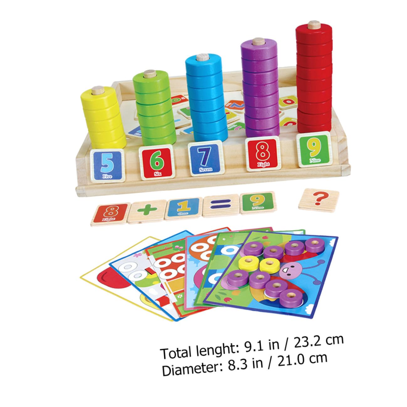 Kisangel Giochi Educativi Puzzle in Legno Montessori per Blocchi Matematici Colorati Gioco di Abbinamento e Calcolo Giocattolo Didattico per Sviluppo Manuale e Cognitivo Superficie Liscia