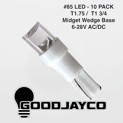 Miniatura 2 de (10 piezas) #85 LED T1.75  T1 34 Base de cuña enana 6-28V 85 LED blanco de repuesto para #85 incandescente T1 34 W2.1x4.9d Base lámpara LED