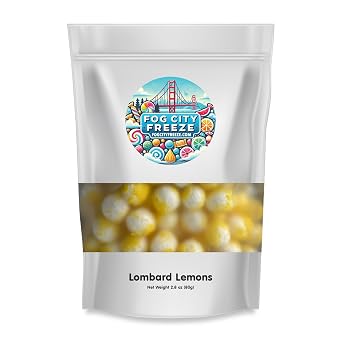 Freeze Dried Lemon Candy Zesty, Tart & Crunchy Premium Freeze Dried Snack Lombard Lemons Medium, 2.8 oz
