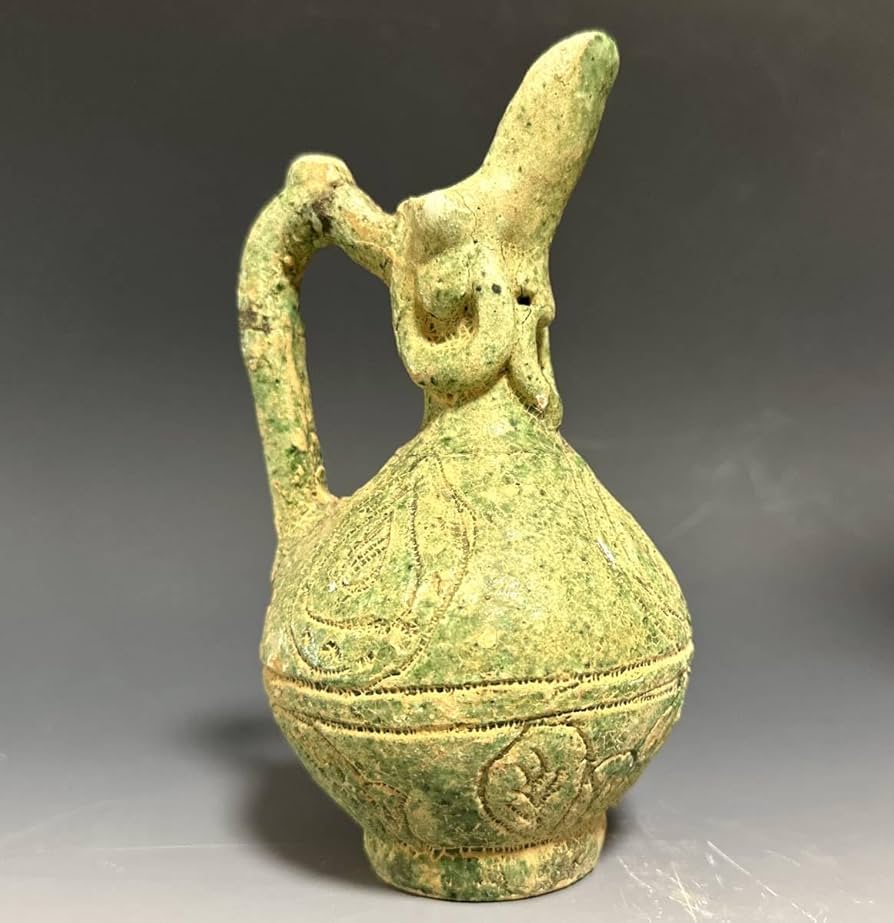 【 ペルシャ三彩ポット 】　パルメット文　９世紀　オリエント水注 ペルシャ三彩ポット 】 パルメット文 9世紀 オリエント水注