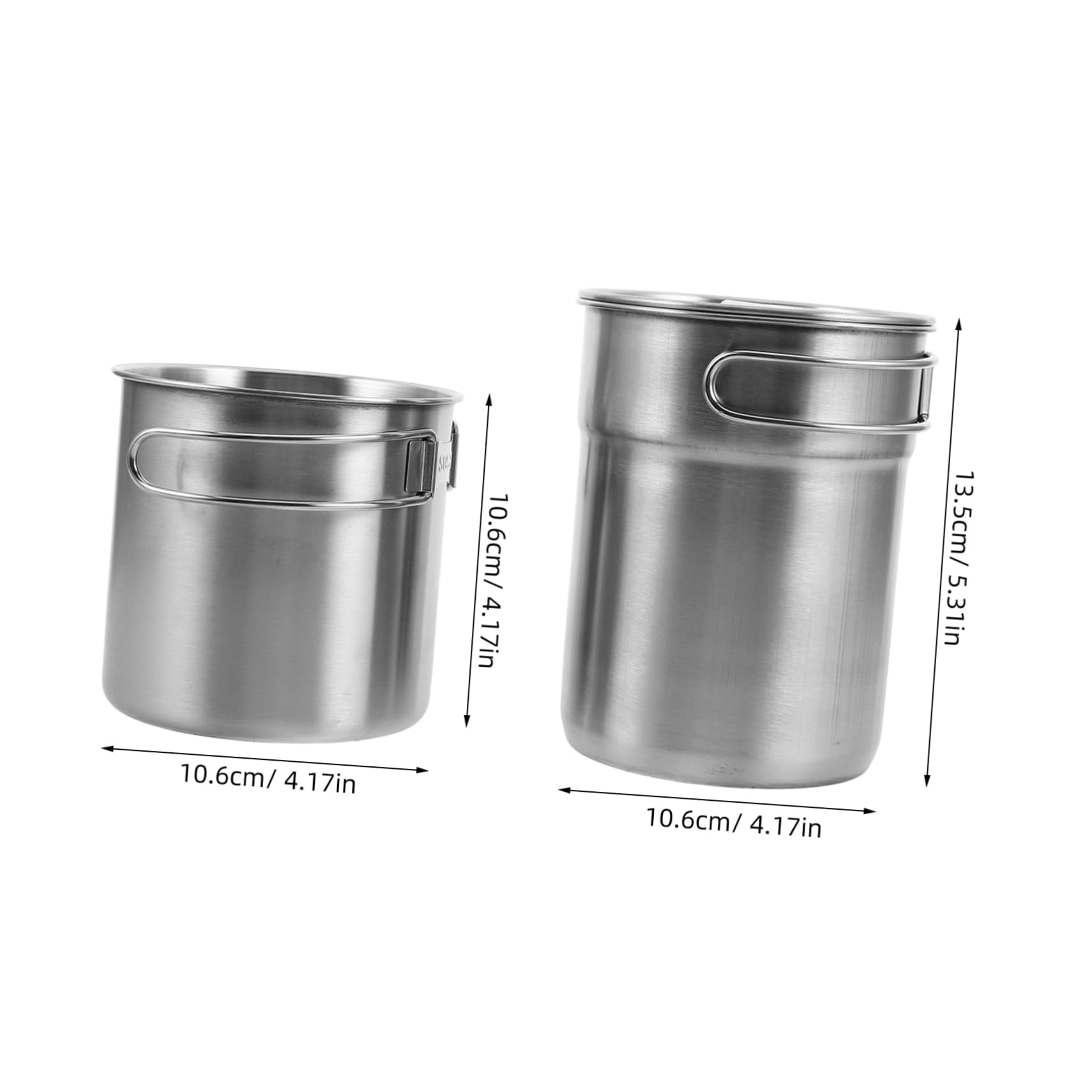 Toddmomy 2 Stück Klappbare Edelstahlbecher mit Griffen für Camping und Outdoor Aktivitäten Leichte Stapelbare Tassen für Wanderungen und Rostfrei Elegant und Funktional
