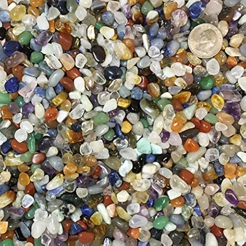 One Pound Natural Extra Small Tumbled Stones Chips from Brazil - Crystals Amethyst, Quartz, Citrine, Sodalite, Tiger Eye, Aventurine, Rose Quartz, and more! Cover