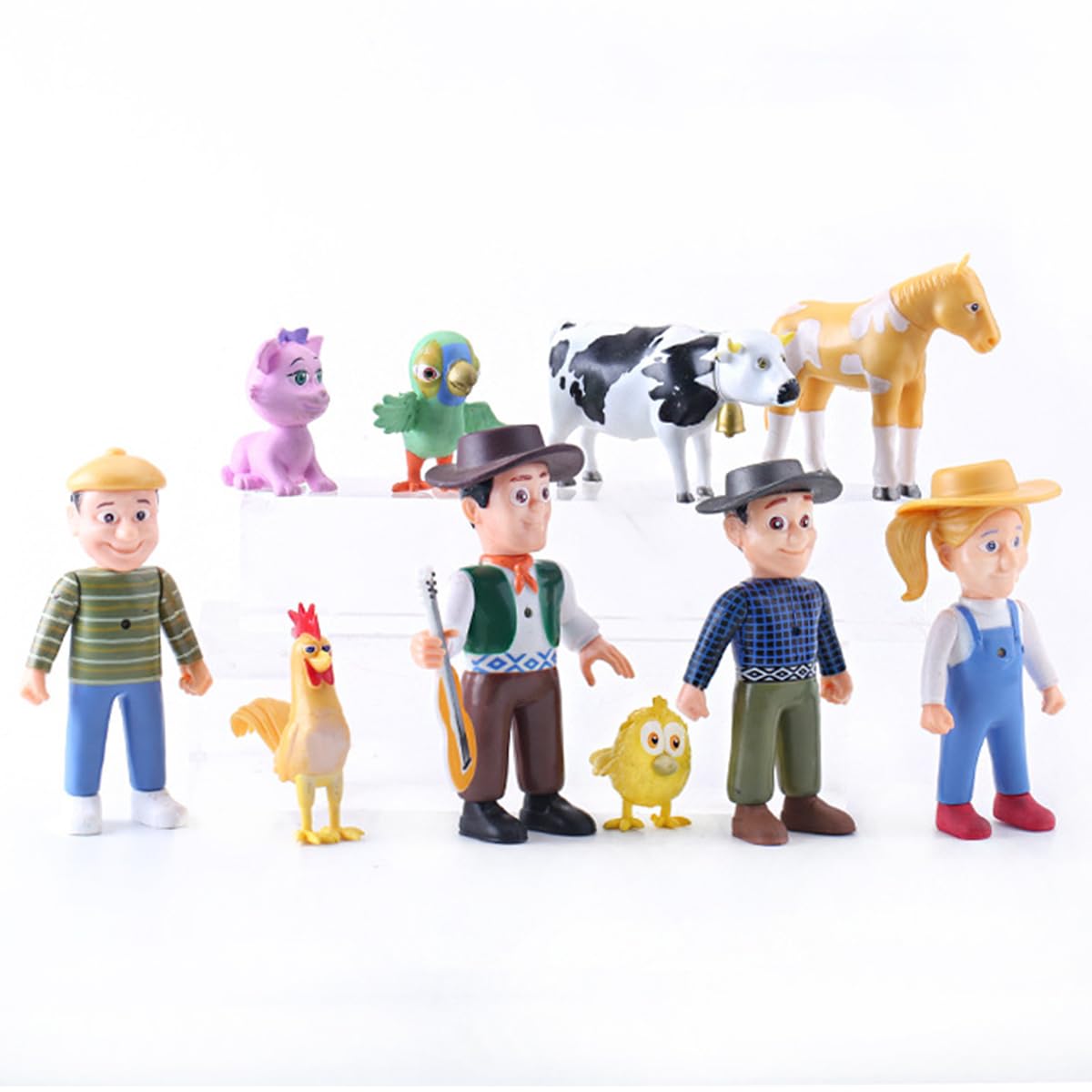 Figure di Animali da Fattoria,Figurine di Animali Realistici,10 Pezzi Set di Modelli di Personaggi di Simulazione Fattoria in Miniatura Figure,per Bambini Adulti Adult