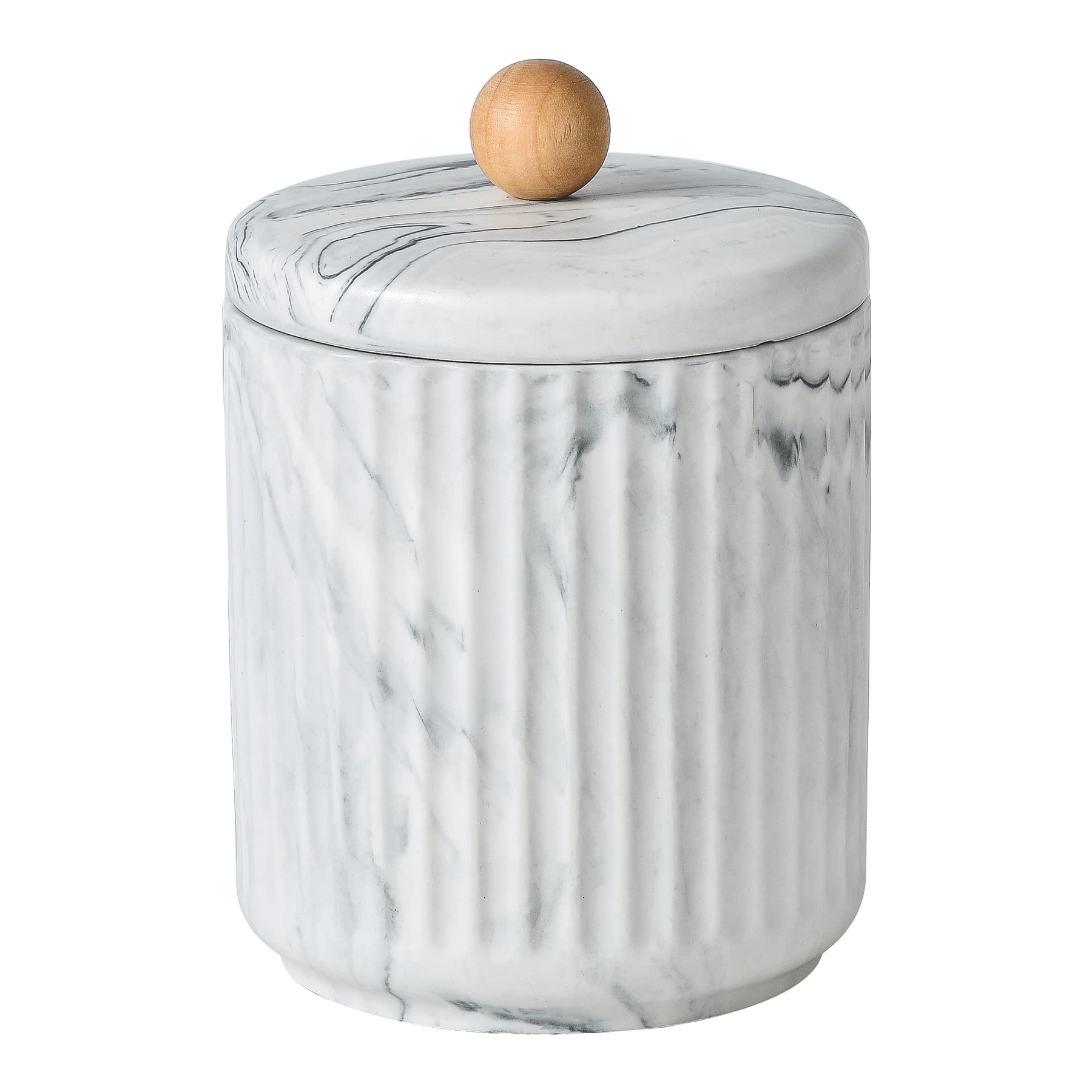 Redelaenor Bathroom Canister with Lid Qtip Holder Dispenser Jar Storage Organizer for Bathroom, Bedroom, Vanity, Kitchen Cabinet