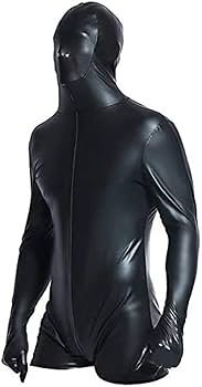 Amazon.co.jp: フェイクレザーボディスーツメンズパテントレザー