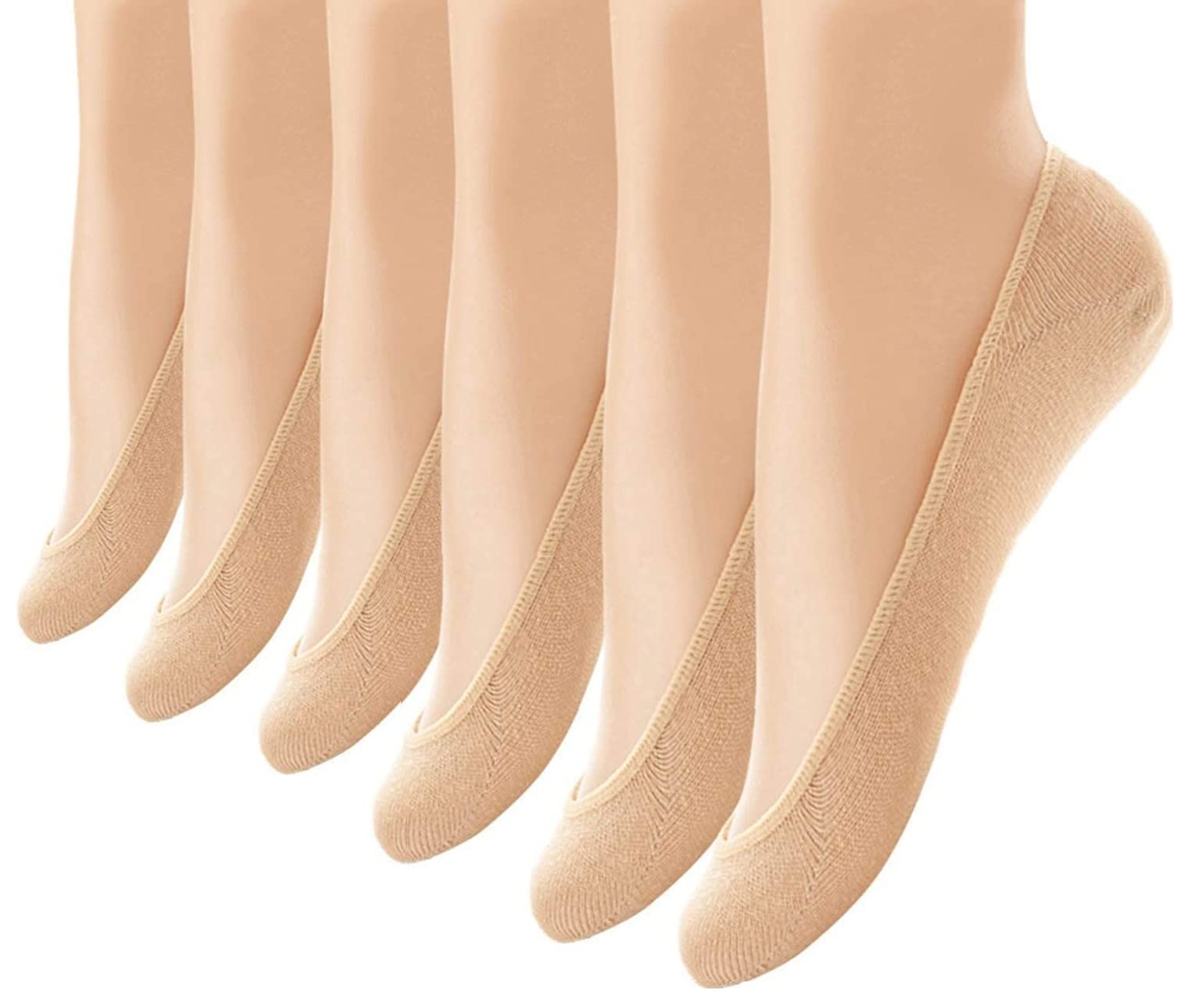 bq Be-Queen6 Pairs No Show Socks for Women - Free Size - Invisible Liners - Non Slip Thin Ultra Low Cut Hidden Anti-Slip