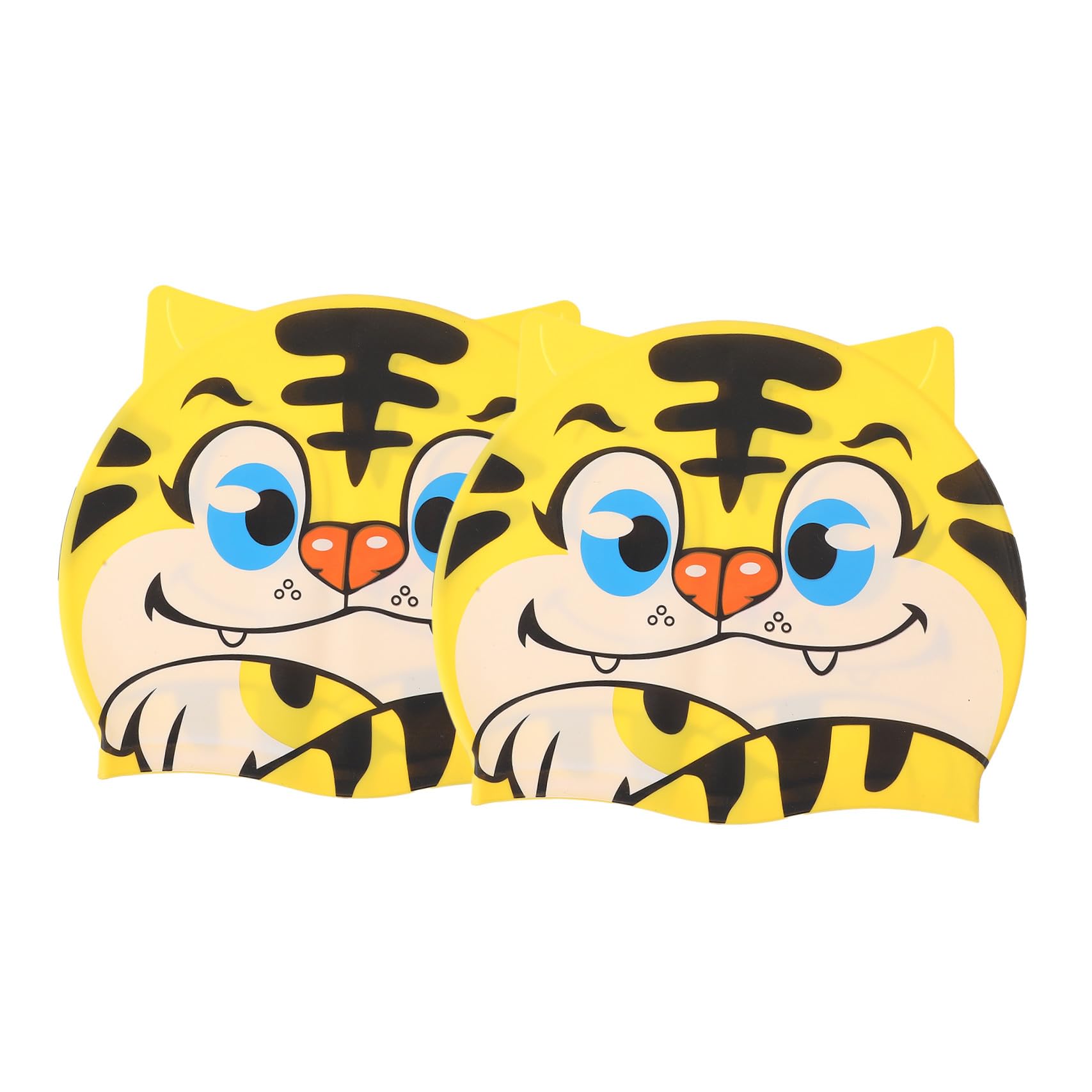 BESPORTBLE 6pièces Bonnet De Bain Silicone pour Garçon Fille Forme De Tigre pour Natation Douche Accessoire pour Petits Nageurs