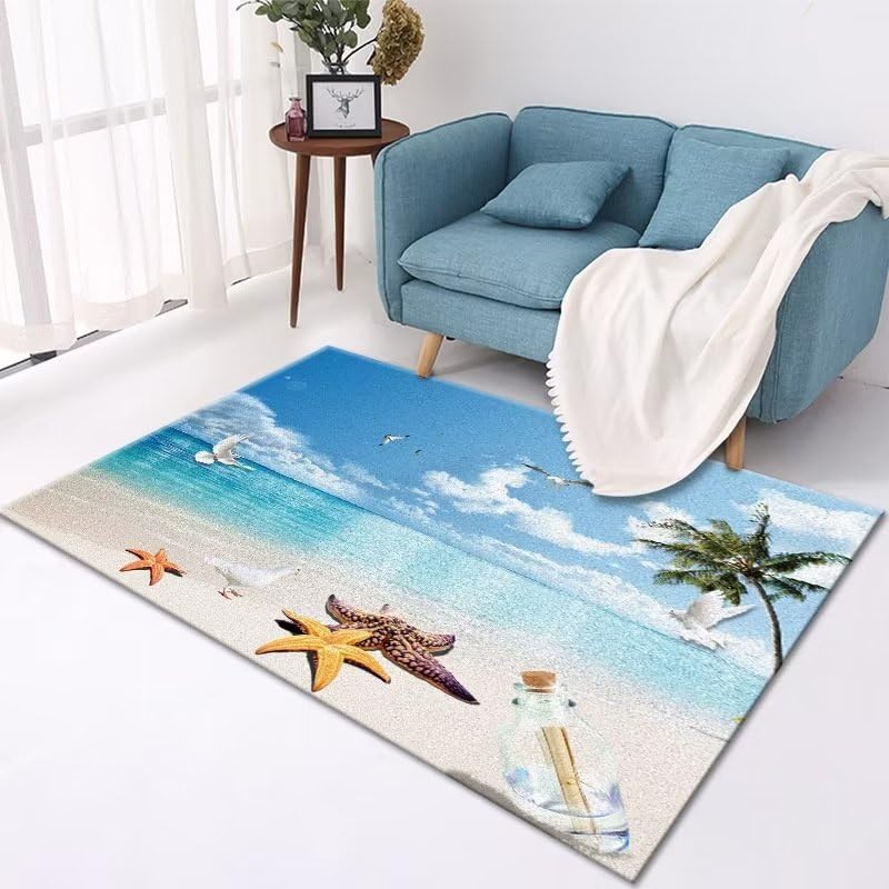 Grand tapis personnalisable bleu minimaliste tapis design de salon et salle à manger