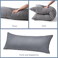 Vista 6 de DOWNCOOL Almohada de cuerpo completo de lujo con funda de fibra - Almohada corporal ultra suave para dormir - Almohada de cama larga transpirable