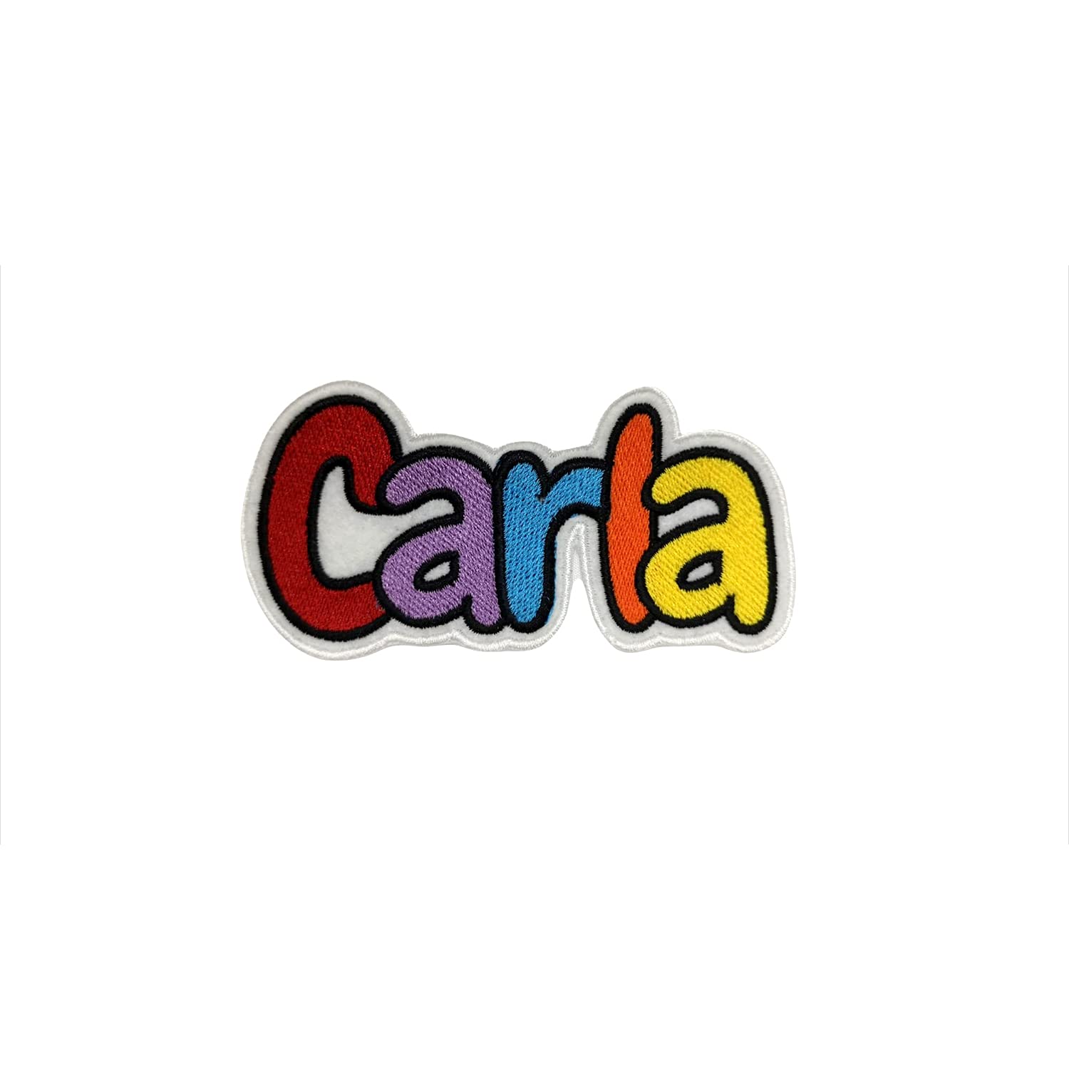 Parche bordado nombre. "Caramel" personalizable en colores y tamaño.