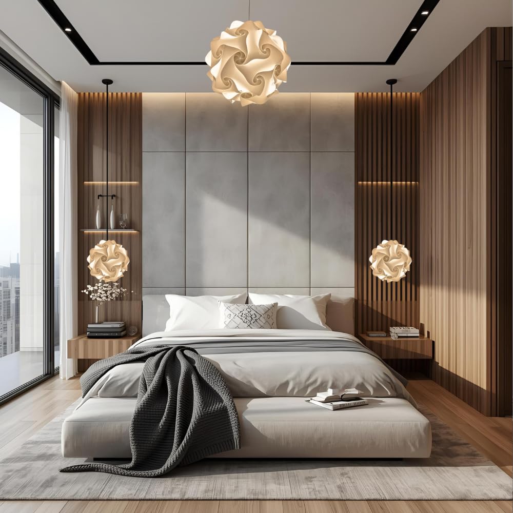Lampadesign Lampada da comodino camera da letto Abat jour moderna tavolino tavolo soggiorno scrivania FIOCCO Sfera diametro 23 cm Lampade Lumi comodini Lampadine a Led E27 Luce calda soft lettura