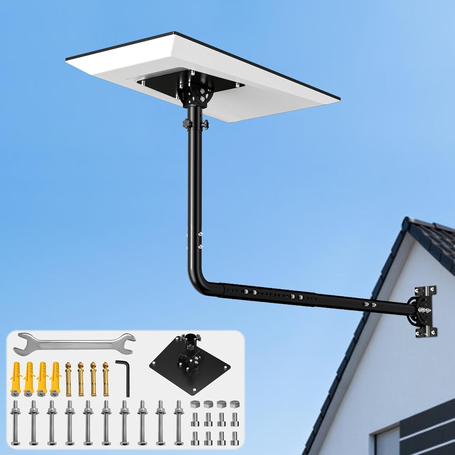 Star Link Performance Gen 3 Wall Mount, Include Aluminum Alloy Gen 3 Pipe Adapter, Adjustable 160° Tilt for Better Signal, Roof/Wall Mounting Kit - Compatible with Star Link Performance(Gen 3) Dish