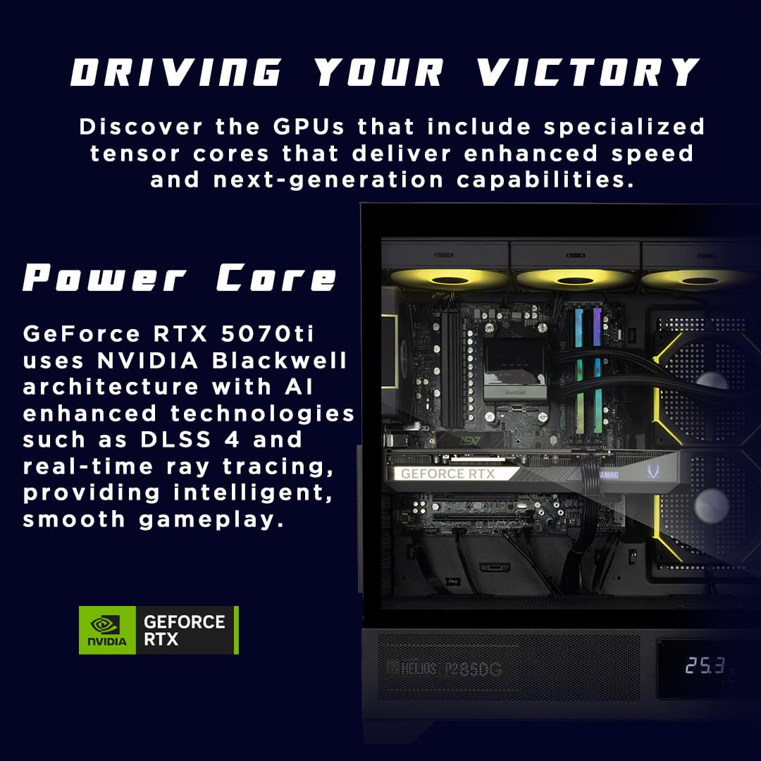 ZOTAC MEK AI-Enhanced Gaming PC Desktop Computer - NVIDIA GeForce RTX 5070 TI, AMD Ryzen 5 7600X up to 5.3GHz, 32GB DDR5 RGB, 2TB NVME M.2 SSD, 850W 80+ Gold PSU, WiFi+BT, Windows 11