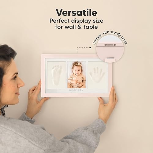 Miniatura 194 de KeaBabies Kit de manos y huellas para bebé, marco de recuerdo con huellas de mano de arcilla, marco de fotos para recién nacido, regalos