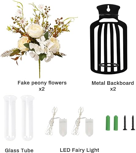 Miniatura 3 de Juego de 2 apliques de pared con tarro de masón, decoración versátil del hogar para tu dormitorio, sala de estar, baño, decoración de puerta