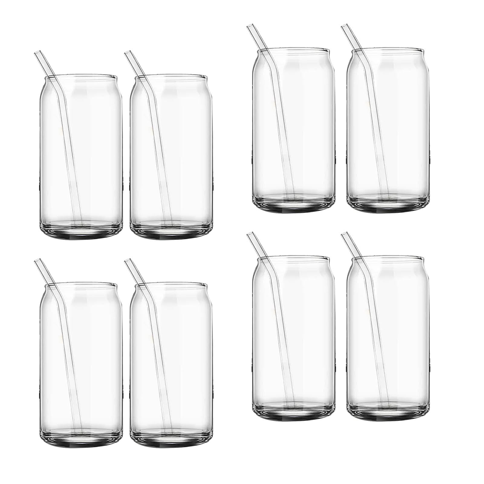 Greensen Glasbecher mit Strohhalm Wiederverwendbare Trinkgläser mit Deckel Borosilikatglas für Home Bar Office Kaffeesaft
