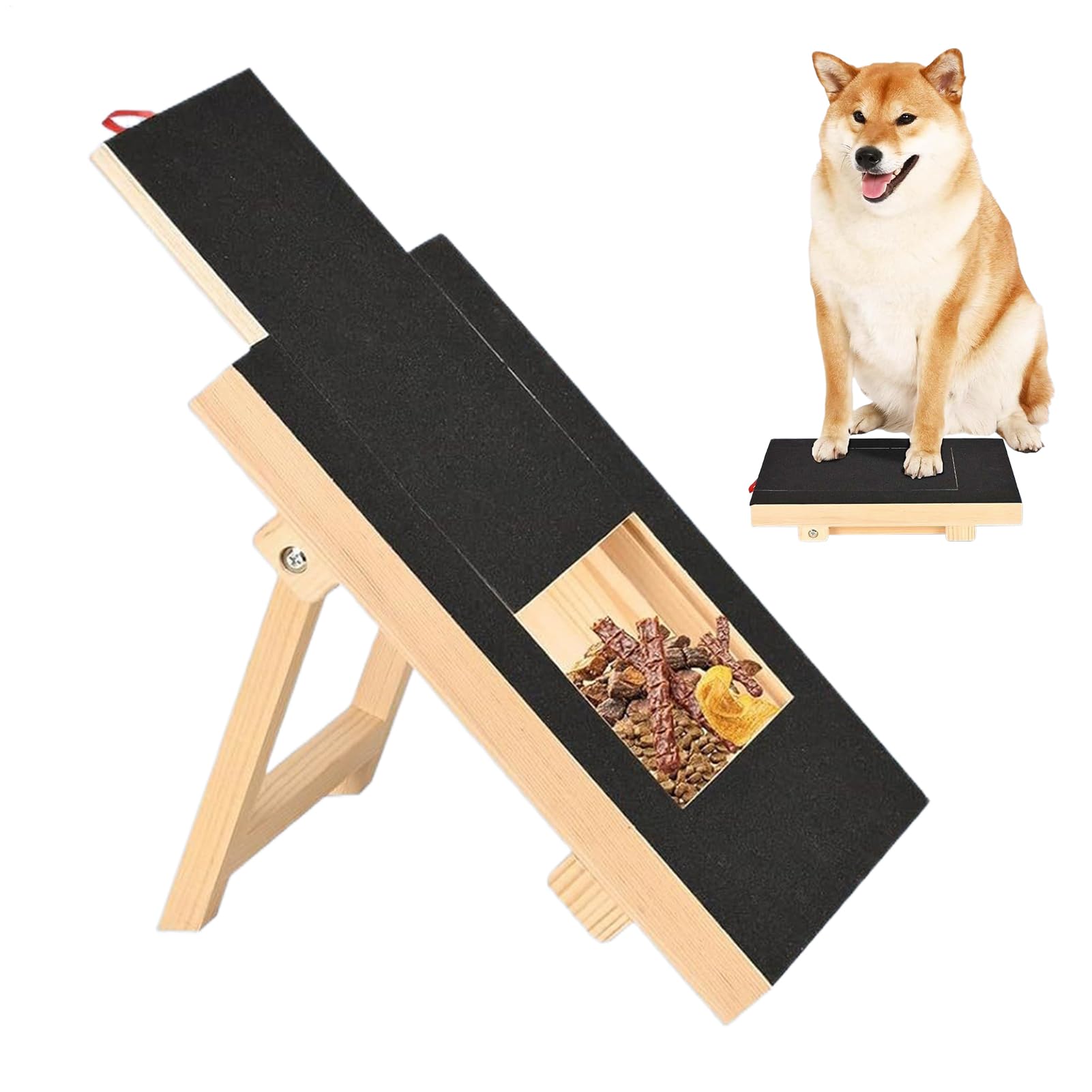 Dog Claw Scratch Board - Dog Nail Scratch Board File, Pull Out Wooden Pet Scratcher Nail Grinder, DogScratch BoardWith Built In Snack Box Ensures ProtectionOf Furniture, Floors, Sofas, Carpets