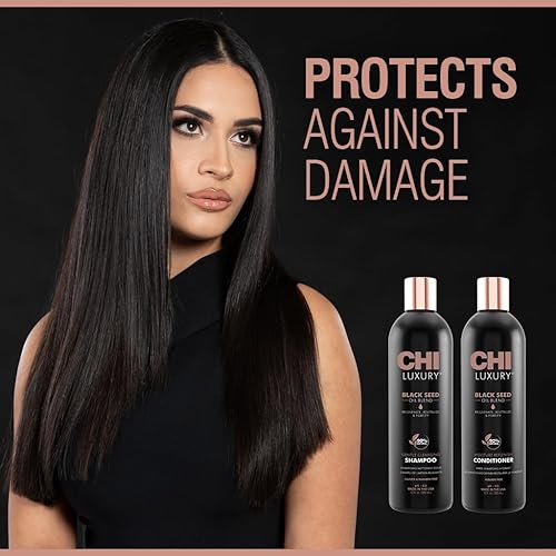 Miniatura 2 de CHI Brand Luxury Black Seed Oil Blend Champú de limpieza suave y acondicionador de reposición de humedad, 12 onzas líquidas cada uno (paquete de 2)