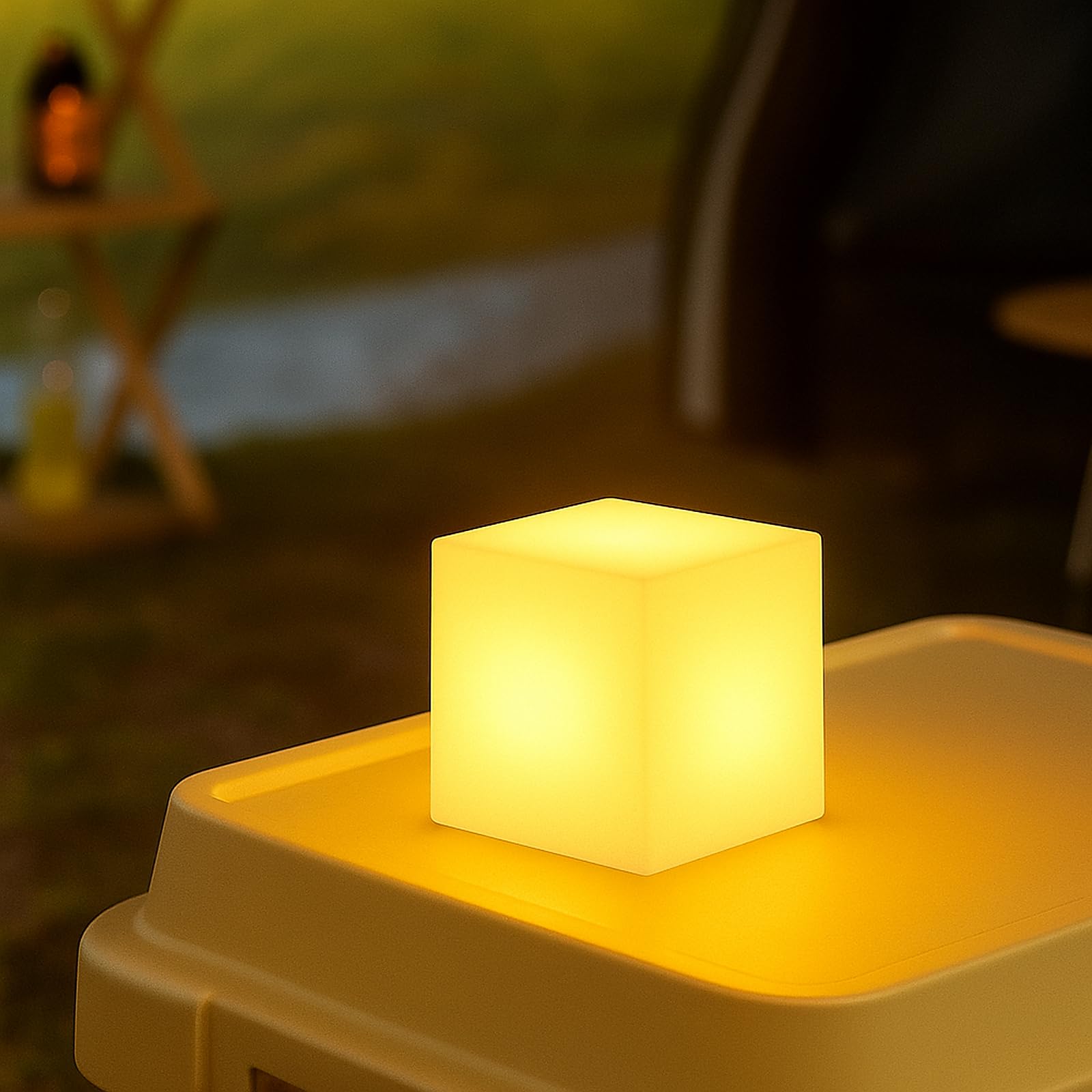 Borelor LED Cube Light, 6-Inch Rechargeable & Remote Control Mood Lamp, 16 Color Changing Glowing Night Light, Dimmable Decorative Lighting for Home/Party/Bar/Wedding