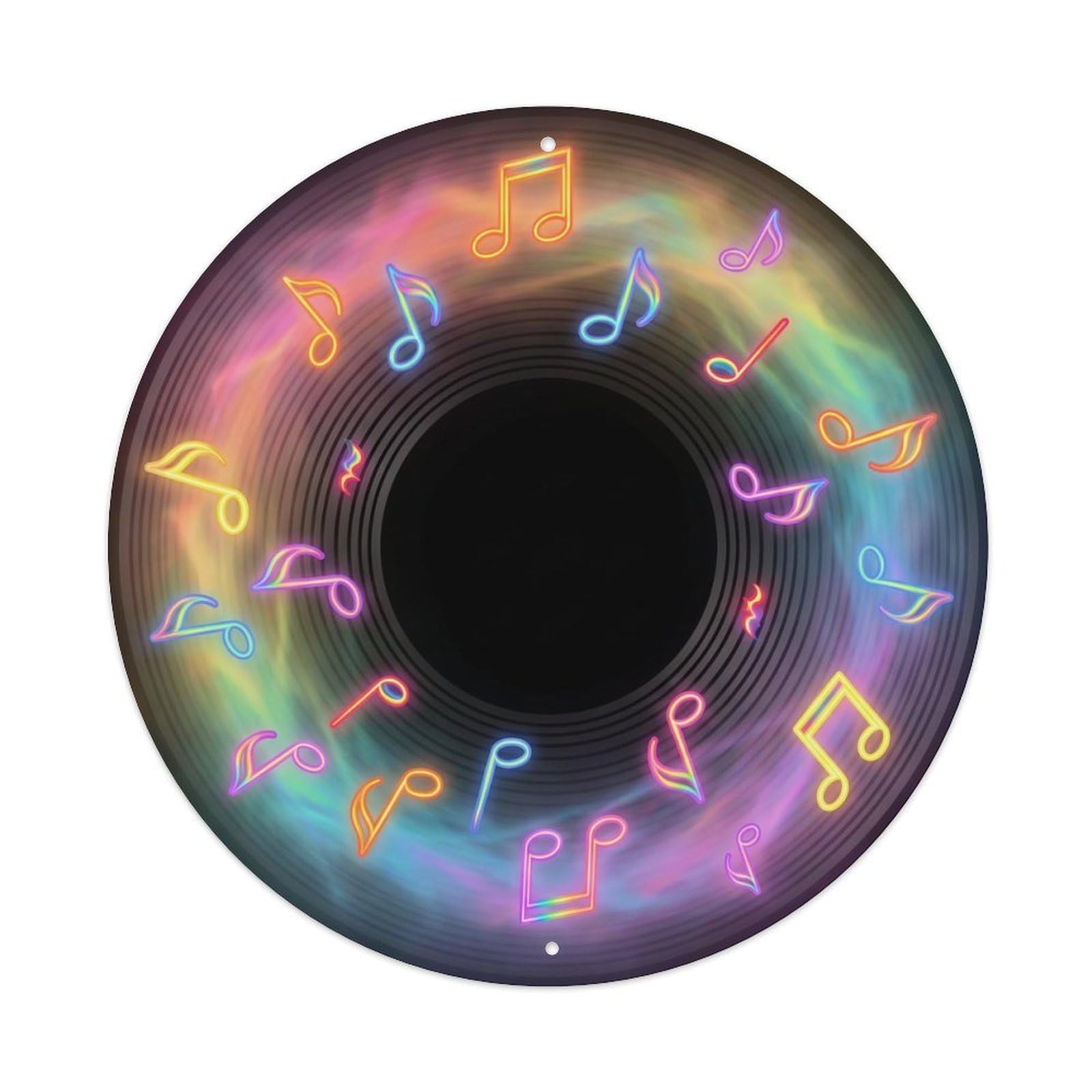 Colorful Music Vinyl Records Dreamy Rainbow Haze Metal Tin Sign