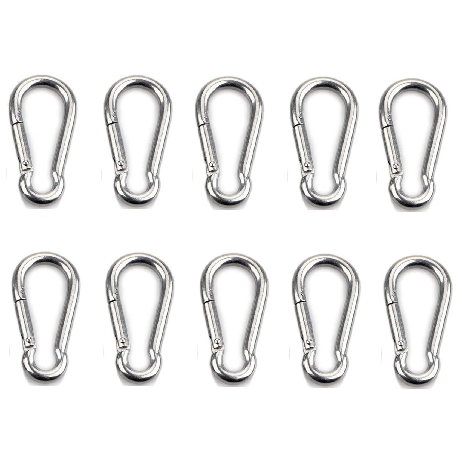 TOURTIER 304 Stainless Steel Carabiner Hooks for Outdoor Hiking Camping Fishing Travelling (10) (B0B8YQGNXD) Amazon Price History, Amazon Price Tracker