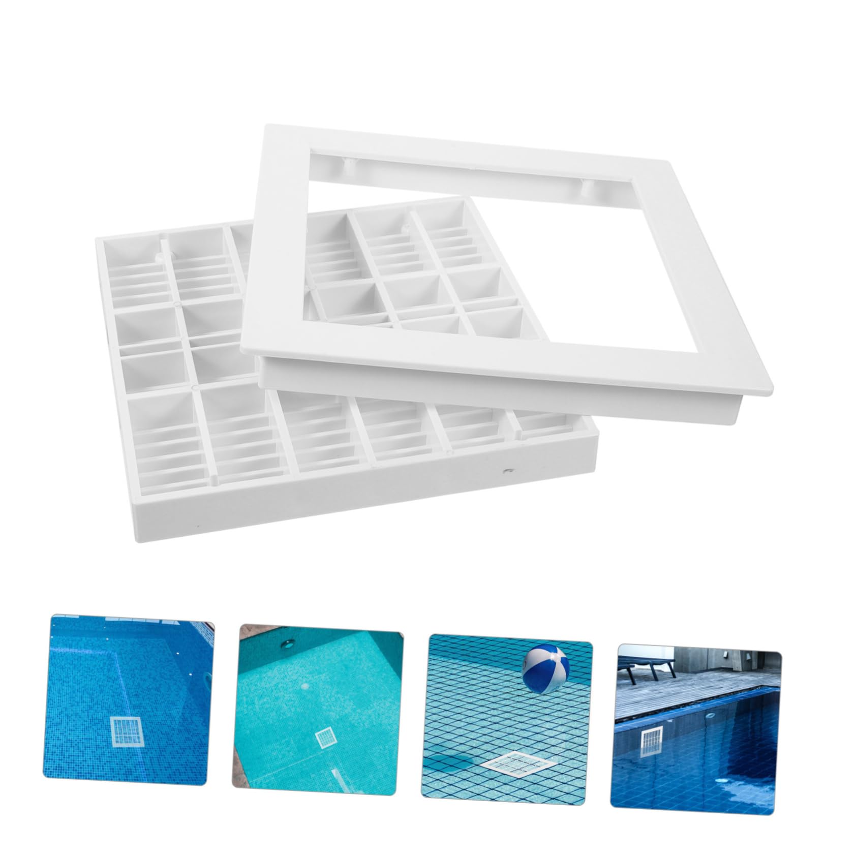 BESPORTBLE Cubierta Protectora de Desagües Sumidero Piscina de Plástico Cuadrada para Piscina, Tapa de Seguridad de Drenaje Que Mantiene Limpieza y Circulación Óptima