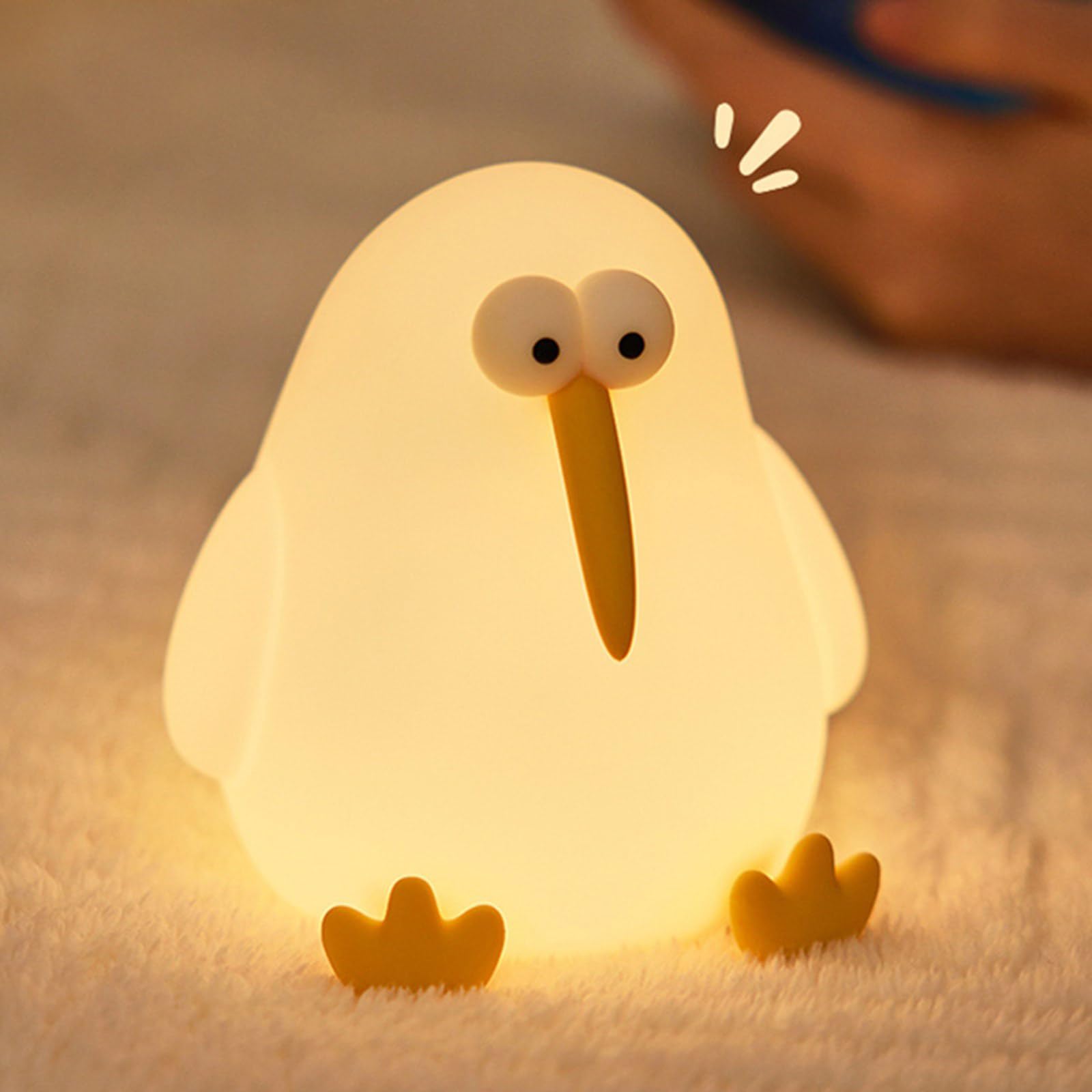 Lampada a LED in Silicone Luce Notturna Uccello Modello Touch Nursery Light Ricaricabile 3 Gear Dimmable Baby Night Lamp
