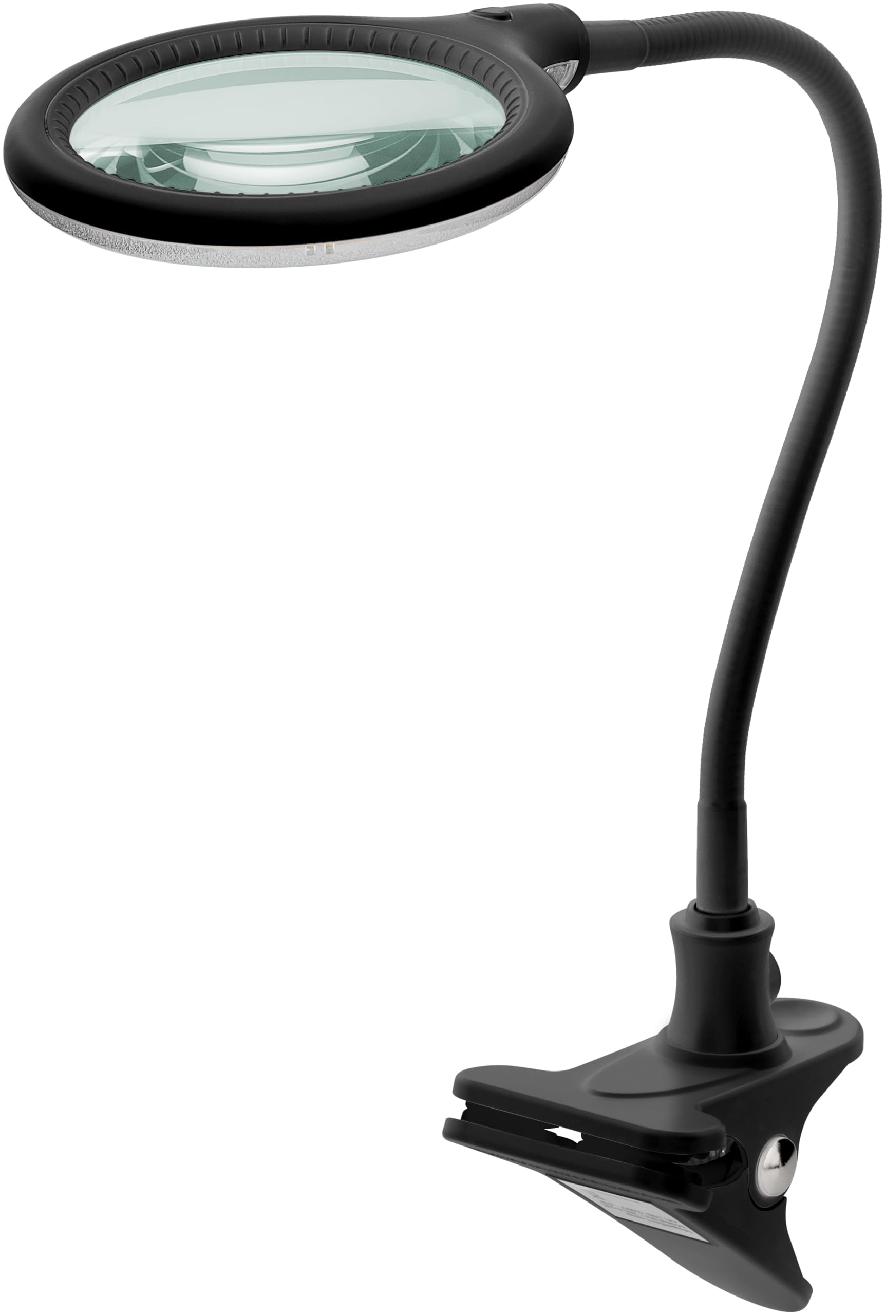 Goobay 65577 LED Lupenleuchte mit Klemme/Lupenlampe aus Plastik / 6 W Leistungsaufnahme, Farbtemperatur 6200 K/Lichtstrom 480 lm/Betriebsspannung 230 V (AC) / Schwarz