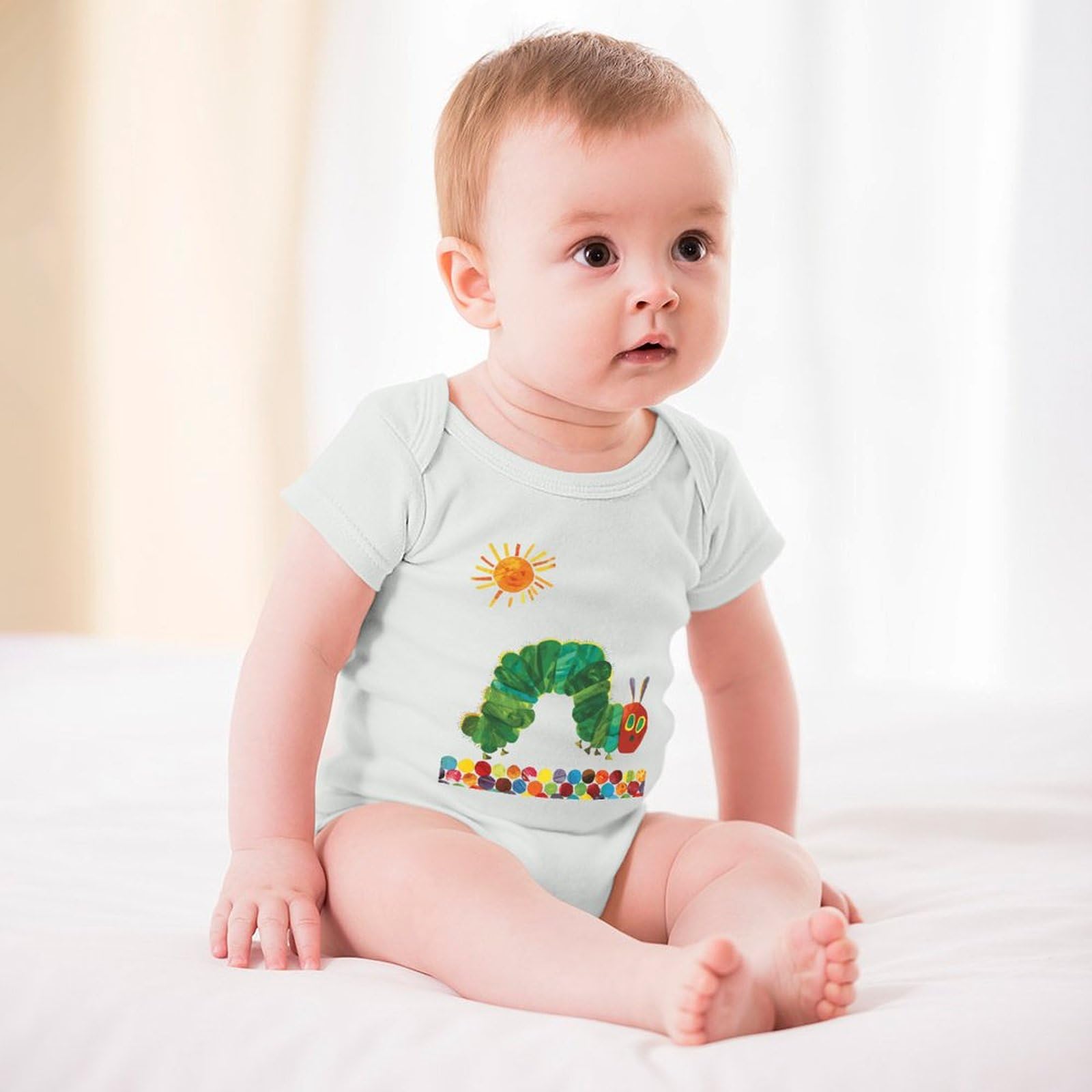 Amazon.co.jp: ベビー服 はらぺこあおむし 絵本 ベビー半袖 ロンパース 
