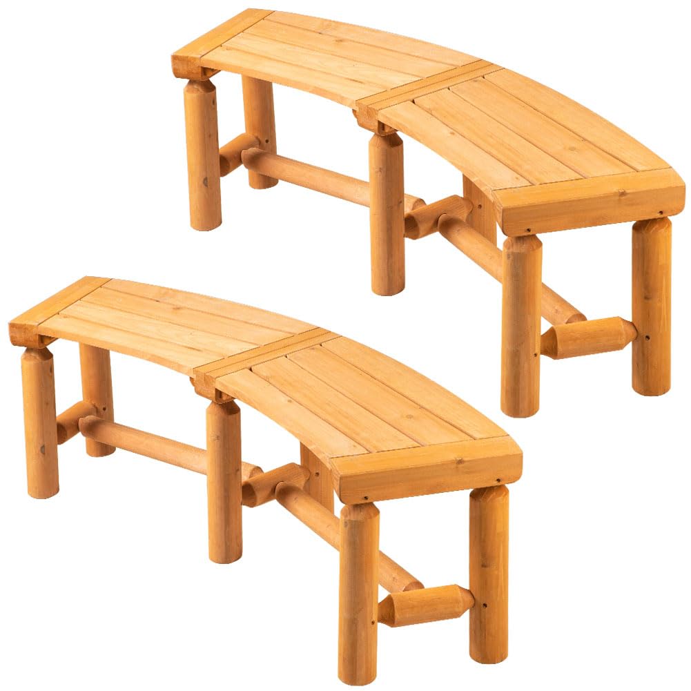 Curved Bench ACHLA DESIGNS Natural Oil Finish Wooden