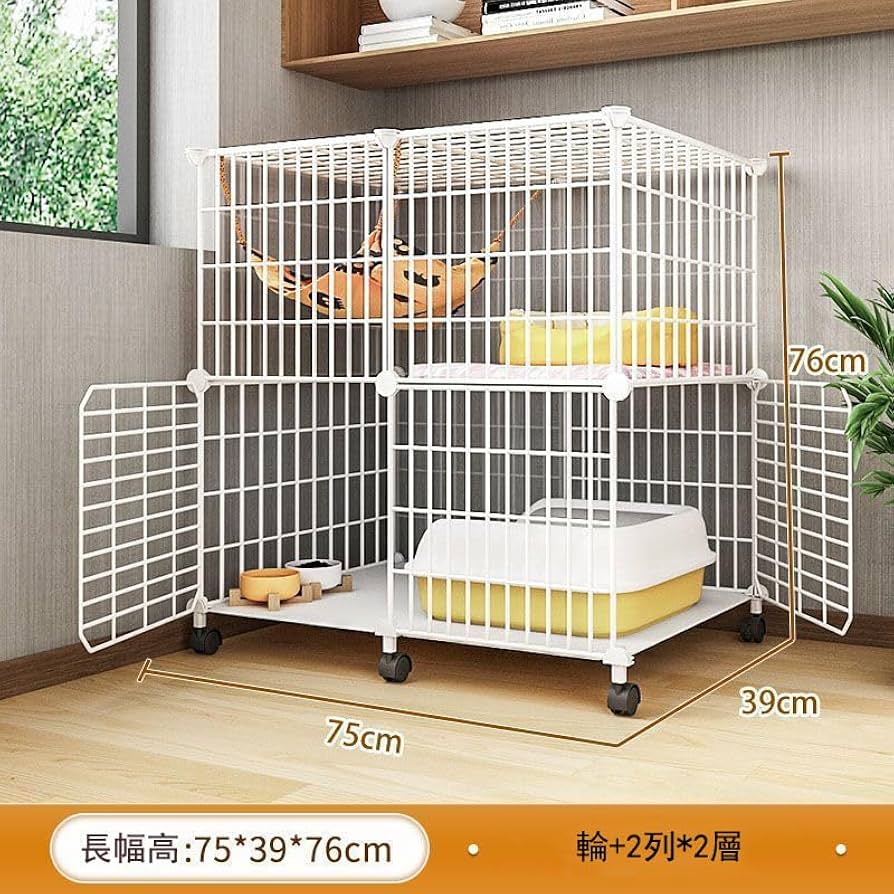 新品　キャットケージ　キャットゲージ　ホワイト　猫用品　防錆加工 Amazon.co.jp: 猫 ケージ 猫 ケージ 多段 キャットケージ ケージ