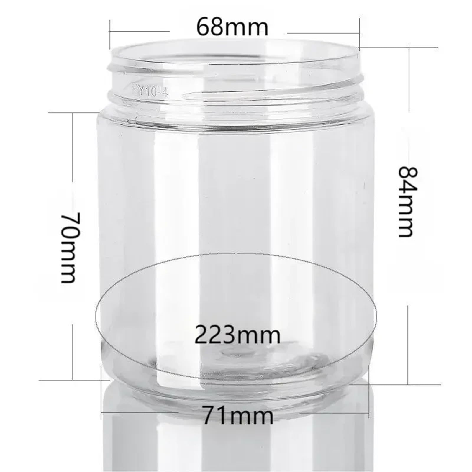 Botes Mermelada 20 tarros de plástico PET transparentes 250 ml con tapas aluminio doradas o plateadas for cosméticos, cremas faciales, alimentos, suministros for el hogar(Silver-lid)