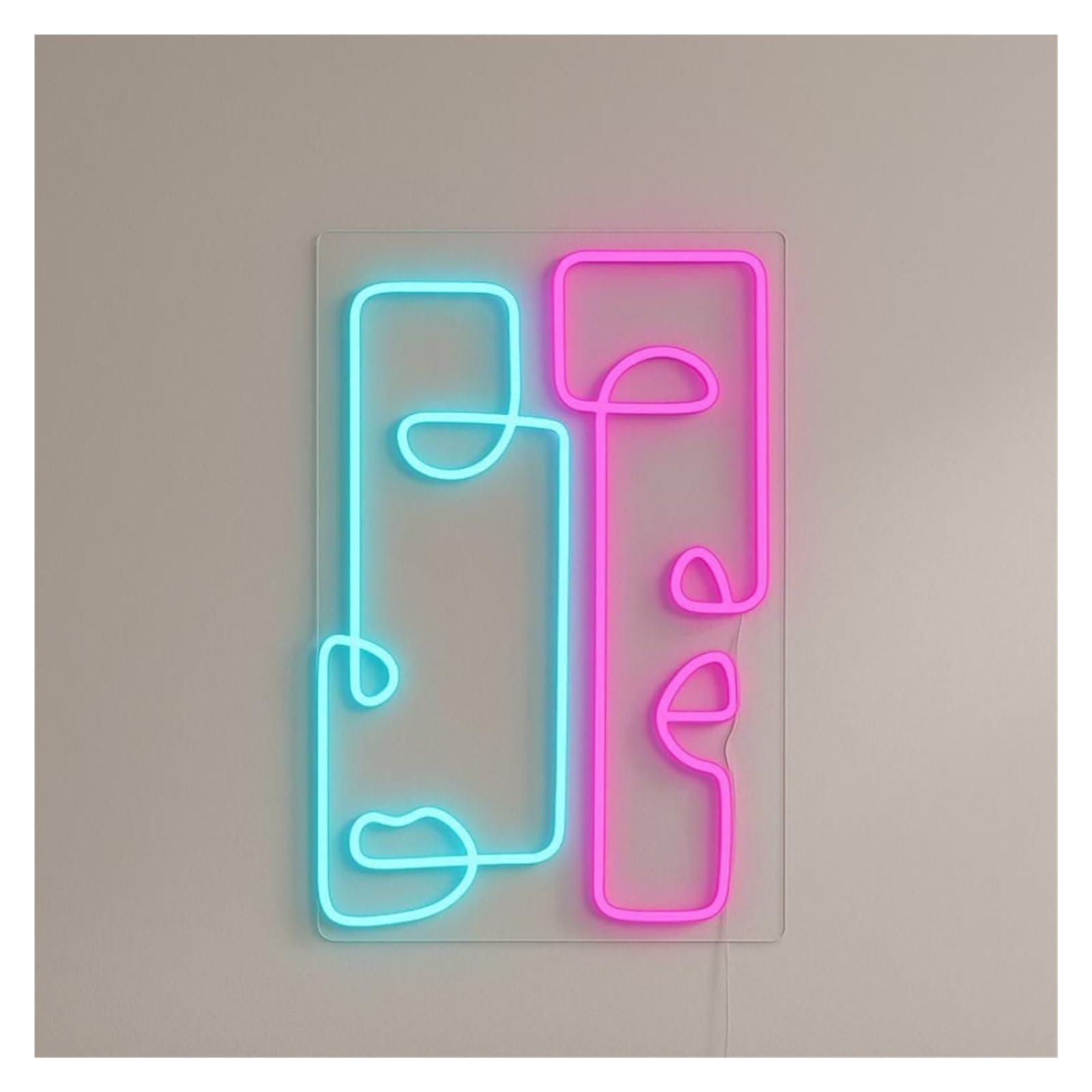 SHOUXI Sign Lamp Abstract Neon Sign, Suitable for Office Wall Decor with Dimmable 50cm