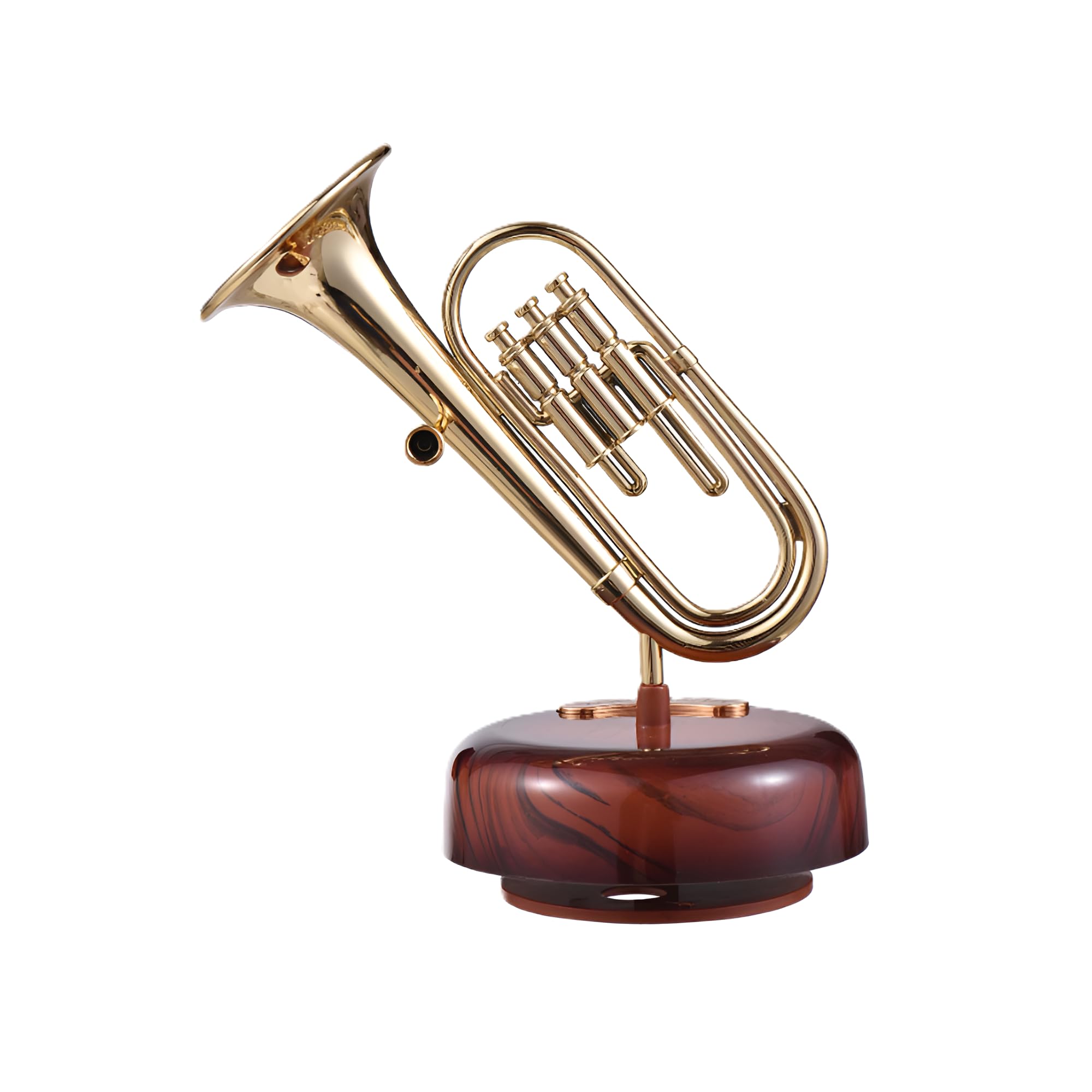 Vriksham Vintage Music Box with Rotating Musical Base Instrument Miniature Creative Artware Home Decorations (Violin, Harp, Guitar, French Horn, Saxophone, Swing Machine) (Trumpet Music Box)-image-11