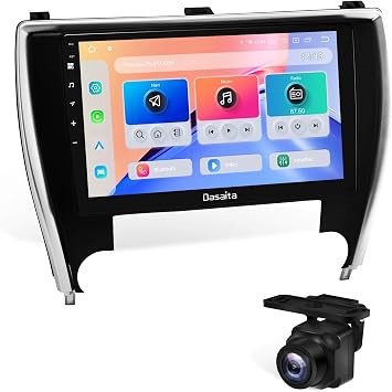 Dasaita Android 13 Radio for 2015 2016 2017 Toyota Camry, with Dasaita 1080P Backup Camera, 170 Wide Angle Front/Rear View Camera, IP68 Waterproof