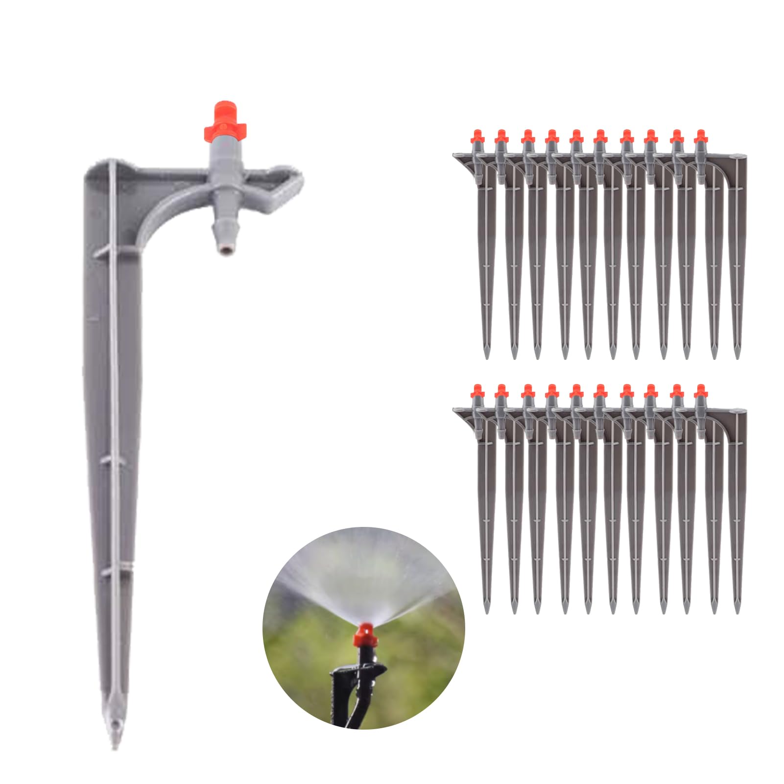 Garden Irrigation System, 20Pcs/Bag Irrigation Dripper with Ground Insert Fruit Tree Drip Irrigation Emitters for for 1/4" Drip Irrigation Tubing(360