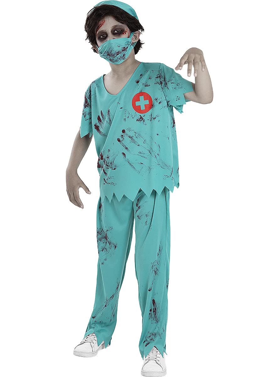Funidelia | Disfraz de médico zombie para niño Muerto Viviente, Halloween - Disfraz para niños y divertidos accesorios para Fiestas, Carnaval y Halloween - Blanco